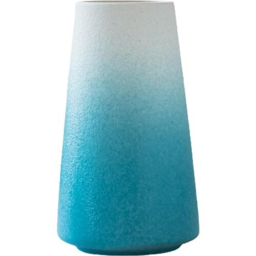 Flower Pot Ceramics For Modern Table Shelf Home Deco Minimalism Style Matte Solid Color Artificial Flowers Wide Mouth Vase