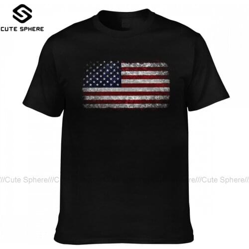 American Flag T-Shirt Basic Cute Cotton T Shirt Graphic Short Sleeve Tee Shirt Man Plus size