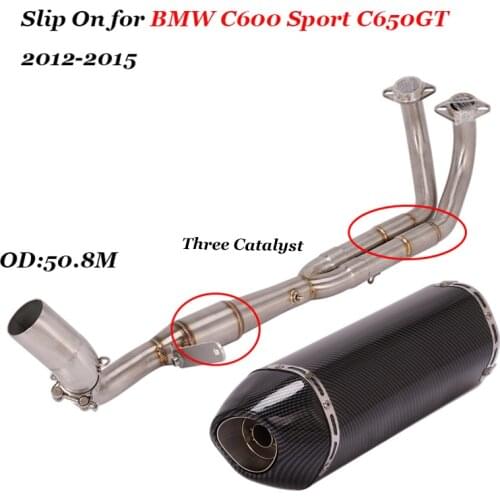 For BMW C600 Sport C650GT 2012-2015 Motorcycle Exhaust Muffler Modified Escape Full System Link Pipe With Catalyst