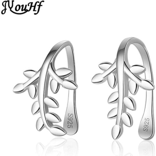 JYouHF Classic White Gold Plated Ear Clips Earrings for Women Girls Sweet Leaf Ear Cuff Earrings No Pierced Earings Jewelry