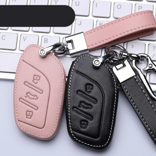 Leather Car Remote Key Case Key cover for MG MG6 ZS HS EV EZS EHS mg3 gs mg7 GT 2015 2016 2017 2018 2019 2020 Auto Accessories