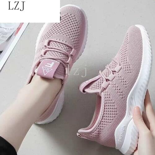 2021 Spring Fashion Women Mesh Breathable Vulcanized Shoes Platform Comfortable New Women Casual Lace-up Sneakers Woman Shoes