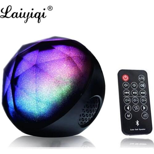 Laiyiqi Ball Diamond Colorful light cassa Bluetooth Speaker LED Pulse Remote Controller Control altavoz mp3 bocinas bt wireless
