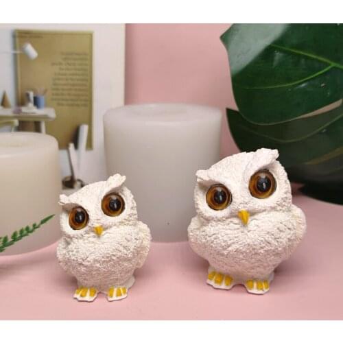Cute Owl Carving Art Diy Aromatherapy Candle Craft Decoration Silicone Mold Simulation Animal Resin Soap Clay Handmade Tools