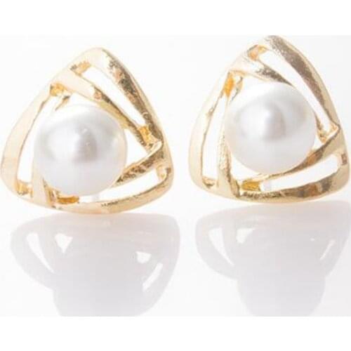 High Quality Pretty White Pearl Fashion Metal Earrings Jewelry 1 Pair a806