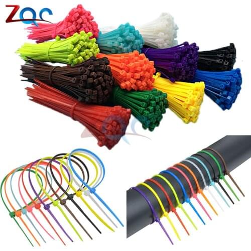 2.5*200mm Self-locking Nylon Cable Ties 100pcs 12 color Plastic Zip Tie 18 lbs black wire binding wrap straps UL Certified