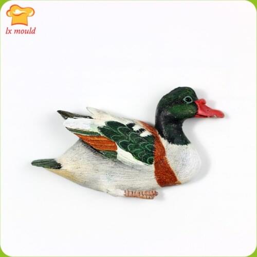New Red Cocked Duck Silicone Mold Chocolate Soft Clay Soap Wax Resin Mould Wild Duck