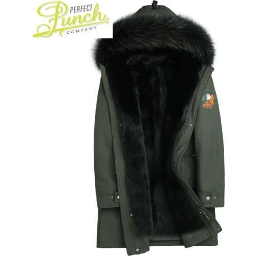 Mink Natural Real Coat Liner Raccoon Fur Collar Parka Men Casual Warm Parkas Plus Size 6XL Jacket LM16074-7 YY717