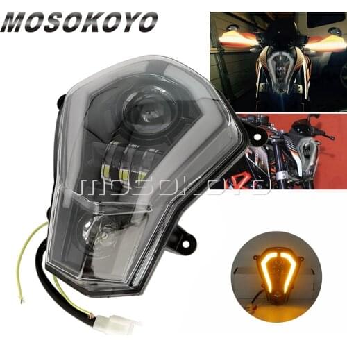 For 125 200 250 390 LED Front Headlight Assembly Auxiliary Light w/ Running Light DRL Indicator Turn Signal 2011-2016
