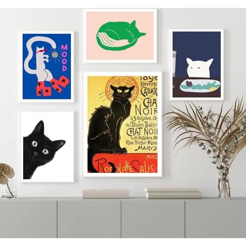The Black Cat Poster Print Modern Posters Canvas Cuadros Modular Pictures Gift Idea Home Decor Canvas Painting For Living Room