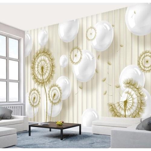 Custom 3d wallpaper Ball dandelion modern minimalist TV backdrop photo wallpaper for living room 3D mural wallpaper