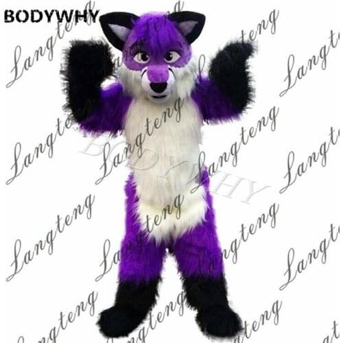 Purple Fox Dog Husky Dog Fursuit Furry Costume Mascot Costume Cosplay Props Anime Activity Costume Fancy Dress Parade Outfit