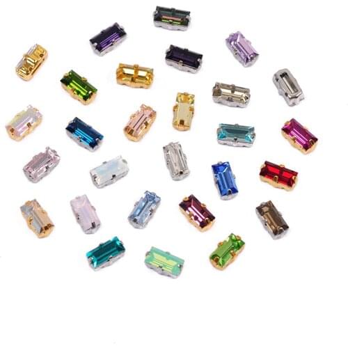 Mix color 4501 Baguette with Setting K9 Crystal Glass nail art Jewelry Sew on Rhinestones Sewn Strass Fancy Rhinestone