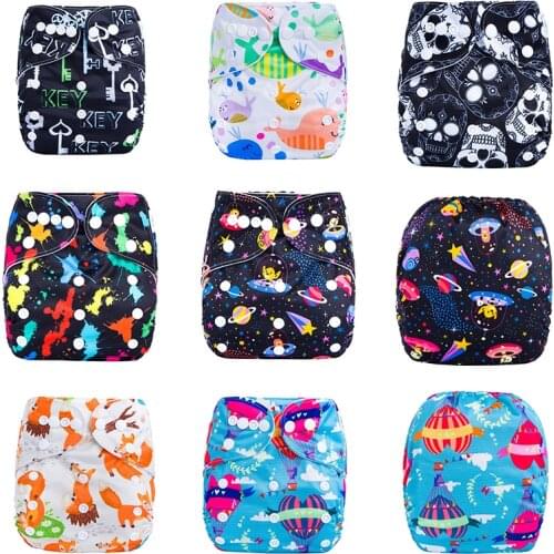 Adjustable Digital Print Baby Pocket Cloth Diaper Eco-Friendly Cartoon Nappies Waterproof Infant Baby Training Pants