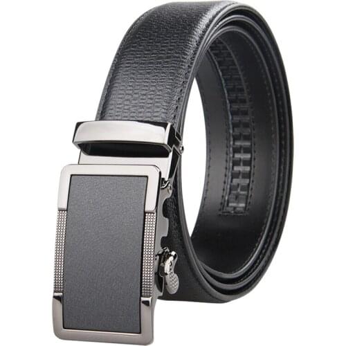 Brand Brown Leather Belt for Men Luxury Brand Fashion Automatic Buckle Ratchet Belts Comfort Click Leather Belt Male