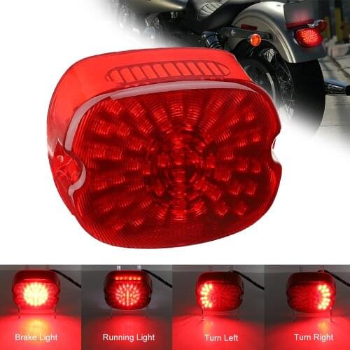 Motorcycle Brake Turn Signal License Plate Rear Light LED Tail Lamp for Sportster Dyna Electra Glide Road Touring Softail