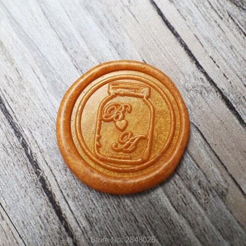 Custom initials with mason jar wedding wax ,Custom Wax Seal Stamp Kit,personalised wedding invitation seals,wedding gift