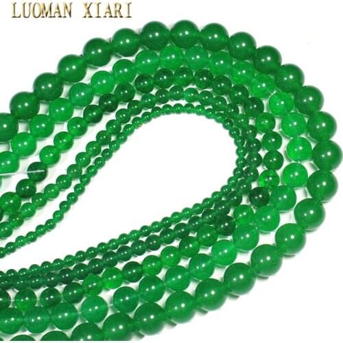 Factory Price Deep Green White Stone Dyed Round Stone Beads for Jewelry Making DIY Bracelet Necklace 4/6/8/10/12 mm Strand 15