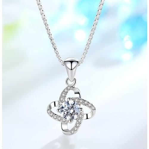 REETI 925 Sterling Silver flower Necklaces & Pendants For Women Fashion Lady Festival Gift Sterling-silver-jewelry