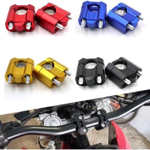 2 Pieces CNC 22mm 28mm Off Road Motorcycle Bar Clamps Handlebar Risers Adapter For 7/8" 1-1/8 Pit Dirt Motorbike