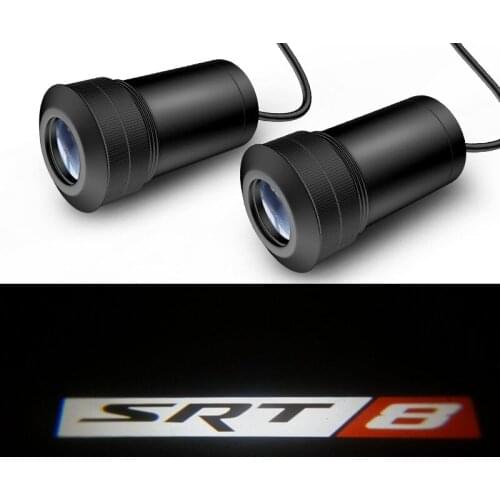AEING 2pcs SRT8 Ghost Shadow Logo welcome Car White LED Door Light Laser Slide Projector logo Emblem light For Dodge Chrysler