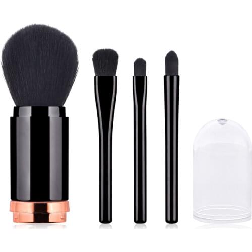 Creative Four-in-one Multifunctional Makeup Brush Convenient Retractable Makeup Double-headed Brush Soft Hair Makeup Tool