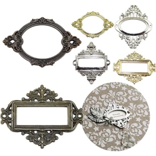 5pcs/Set Antique Furniture Cabinet Drawer Drawer Box Case Label Frame Tags File Name Card Holder Photo Album Decorative