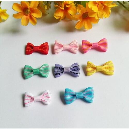 50Pcs 3x1.5cm Mini Grosgrain Ribbon Bows Wedding Decoration Craft DIY Bow Tie Hair Accessory