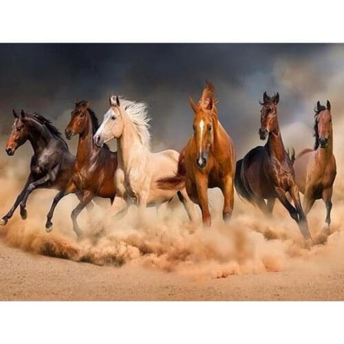 5D DIY Diamond Painting Horse Cross Stitch Kits Full Square Diamond Embroidery Animal Diamond Mosaic Rhinestones Home Decor