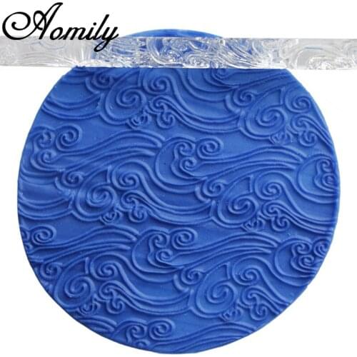 Amoliy Transparent Acrylic Plum Blossom Pattern Rolling Pin Polymer Clay Tool Embossing Cake Decorating Tools Chocolate Mold