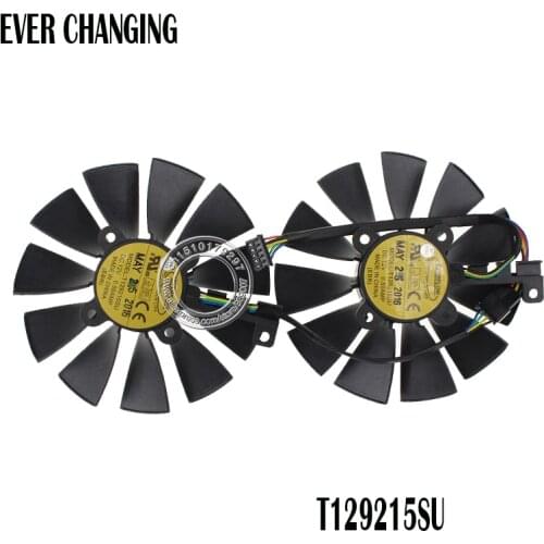 Free Shipping 2pcs/Lot T129215SU 95mm 12V 0.55A for ASUS GTX970 980 780 STRIX-R9285 Graphics Card Cooler Fan