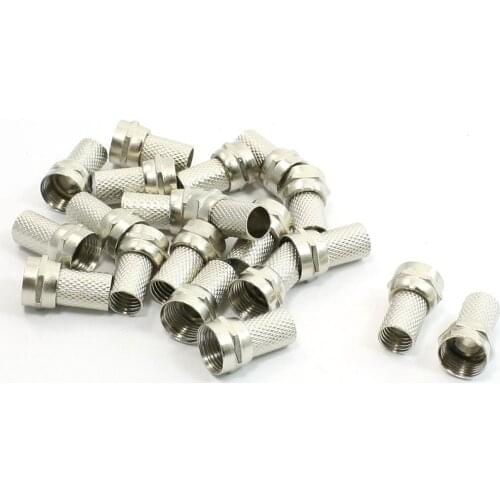 BMBY Hot 20Pcs CCTV RG6 F-Type Twist-On Coax Coaxial Cable RF Connector Male
