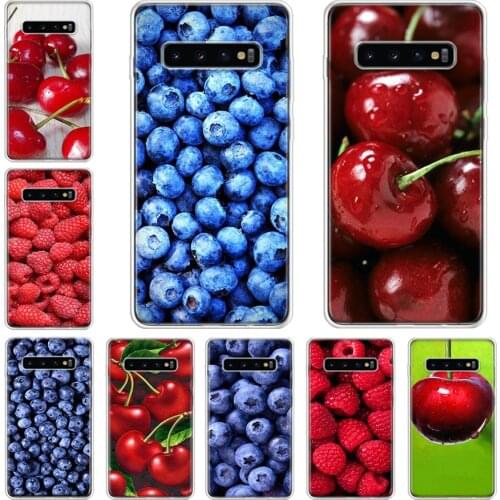 Green cherry fruit cherry Blueberry Strawberry Cute Phone Case For Samsung Galaxy A71 A70 A51 A50 A41 A40 A30 A21 A10 A01 A90 A2