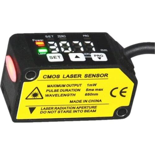 Digital display type visible light small spot high precision laser displacement sensor switch analog NNA-WY100N