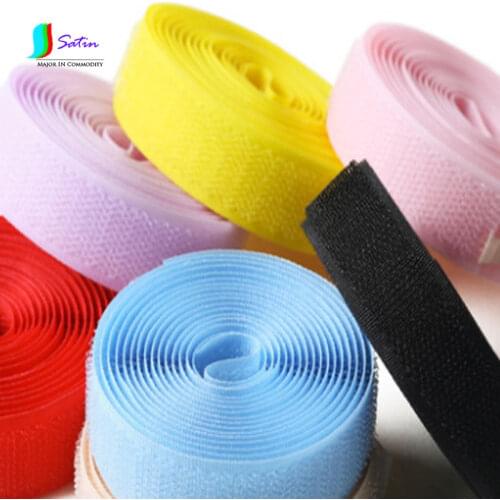 2cm Width Colourful Household Bandage Tape Material Elastic Vel cro,DIY Household Elastic Magic Sticker Red White Blue S036M