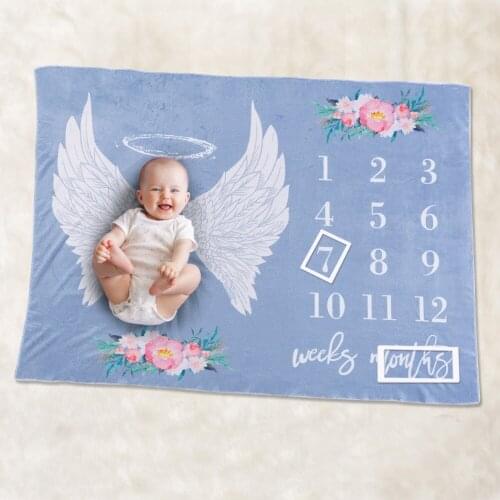 Baby Blanket Classic Colors and Simple Durable Design Newborns Wings Monthly Photo Props Background Cloth Flannel Wrap