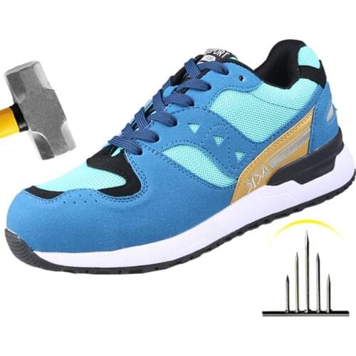 Breathable Indestructible Shoes Male Steel Toe Work Shoes Boots Anti-puncture Safety Shoes Male Shoes Adult Work Sneakers 2021