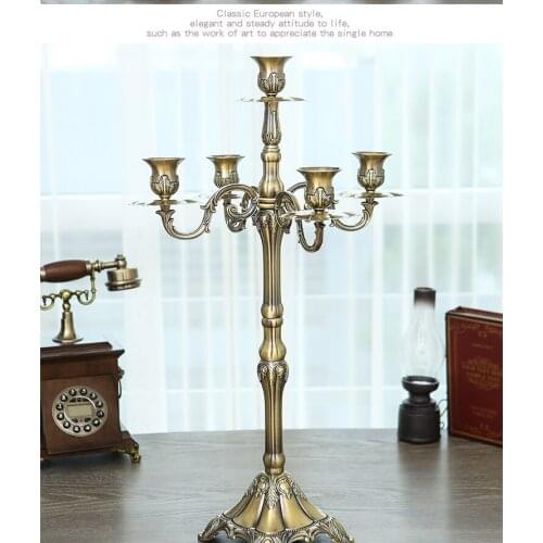 H65/85/105cm bronze retro 5arm candle hoders metal candle candelabra christmas decorations for home decoration ZT044