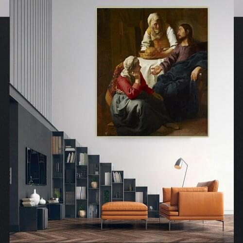 Citon Johannes Vermeer《Christ in the House of Martha and Mary》Canvas Oil Painting Artwork Picture Painting Decor Home Decoration