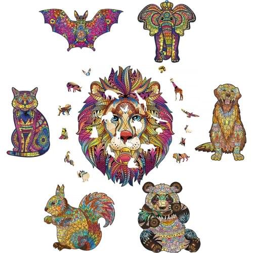 Personalized Jigsaw Puzzle For Adults Christmas Gifts Jigsaw Decorative Painting Animal puzzle Games For Kids Wood