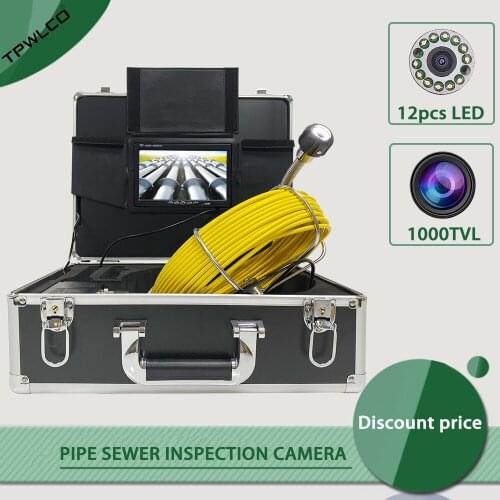 7 Inch Monitor Pipeline Endoscope Inspection Camera 20M Underwater Industrial Pipe Drain Video Snake Sewer Camera 12pcs LED