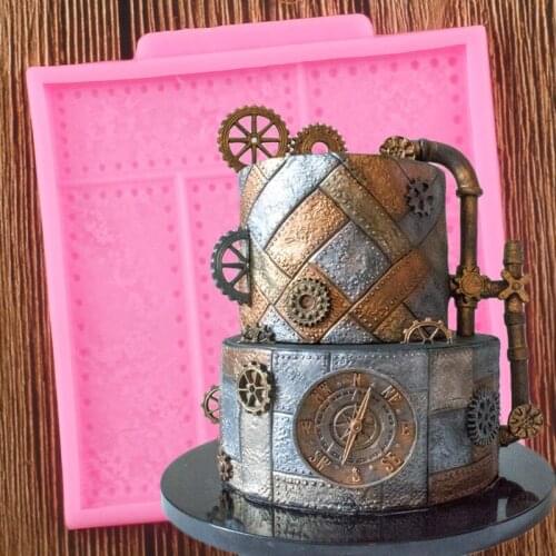 Riveted Metal Plate Fondant Molds DIY Party Cake Decorating Tools Silicone Chocolate Mould Candy Polymer Clay Moulds