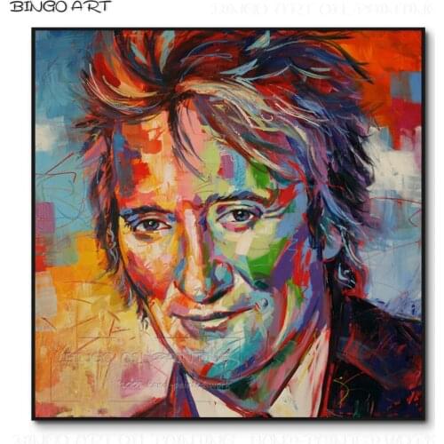 Beauty Wall Picture Hand-painted High Quality Modern Colorful Man Figure Oil Painting on Canvas Man Portrait Knife Oil Painting