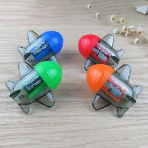 Office School Decor Mini Kawaii Candy Color Aircraft Airplane Shape Mechanical Pencil Sharpener Knife Papeleria Sacapuntas ZMONH
