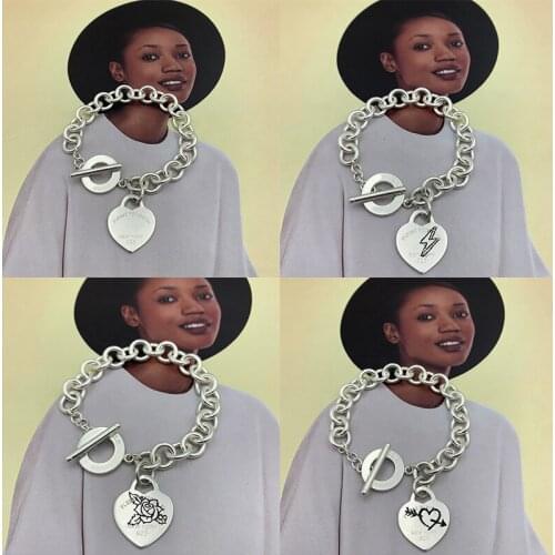 Fashion heart brand ring buckle series bracelet S925 sterling silver jewelry original female high-quality brand logo gift