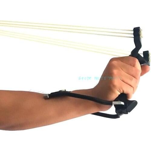 Powerful Slingshot With Rubber Bands Folding Wrist Slingshot Outdoor Black Gold Hunting Slingshot Shooting Steel Balls Tools