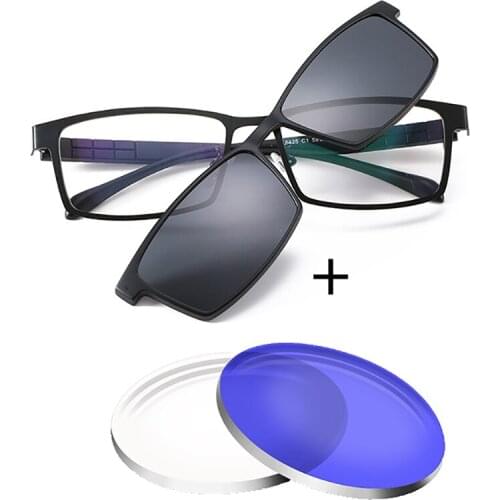 Brand Set Design Alloy Optical Glasses With Sunglasses Prescription Oculos De Grau Myopia Multifocal Lens Men Frame Glasses