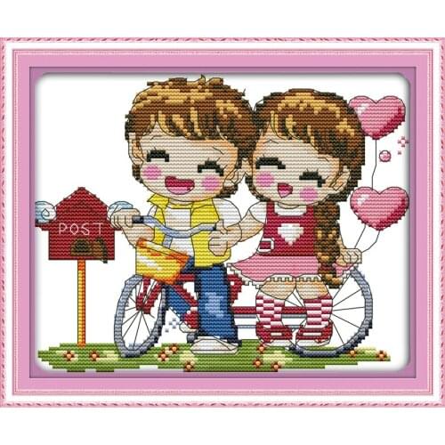 Dating cross stitch kit 14ct 11ct count print canvas stitches embroidery DIY handmade needlework plus