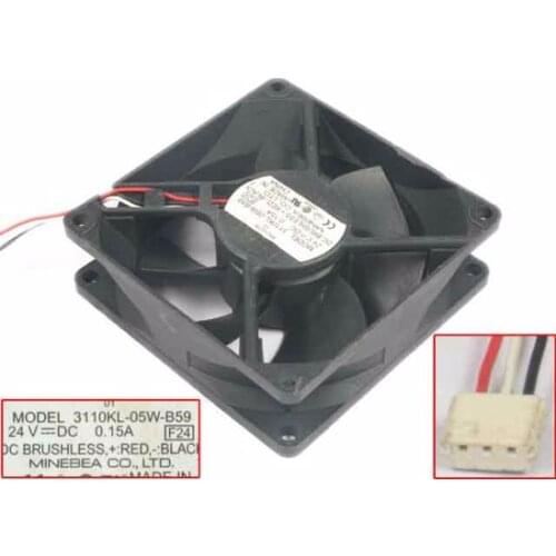 NMB-MAT 3110KL-05W-B59 F24 Server Cooling Fan DC 24V 0.15A 80x80x25mm