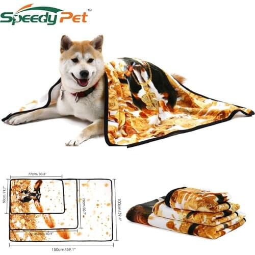 3D Print Pet Dog Drying Towel with Striped Comfortable blanketUltra-absorbent Animal Cat Bath Towel Microfiber Convenient Soft